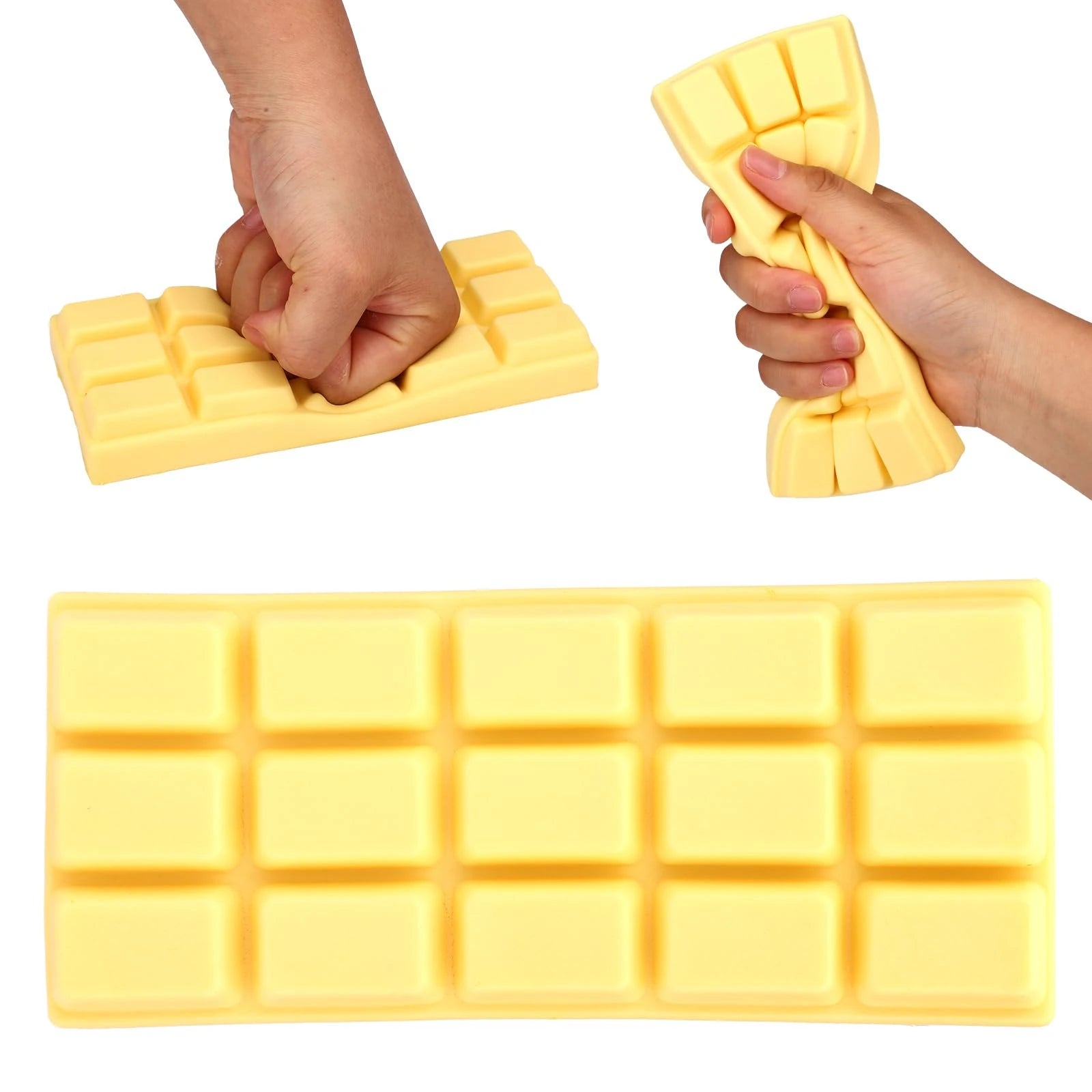 Soft Chocolate Bar Stress Relief Toy Large Squishy Fidget Toy Flexible Squeeze Sensory Toy Funny Gift for Kids and Adults