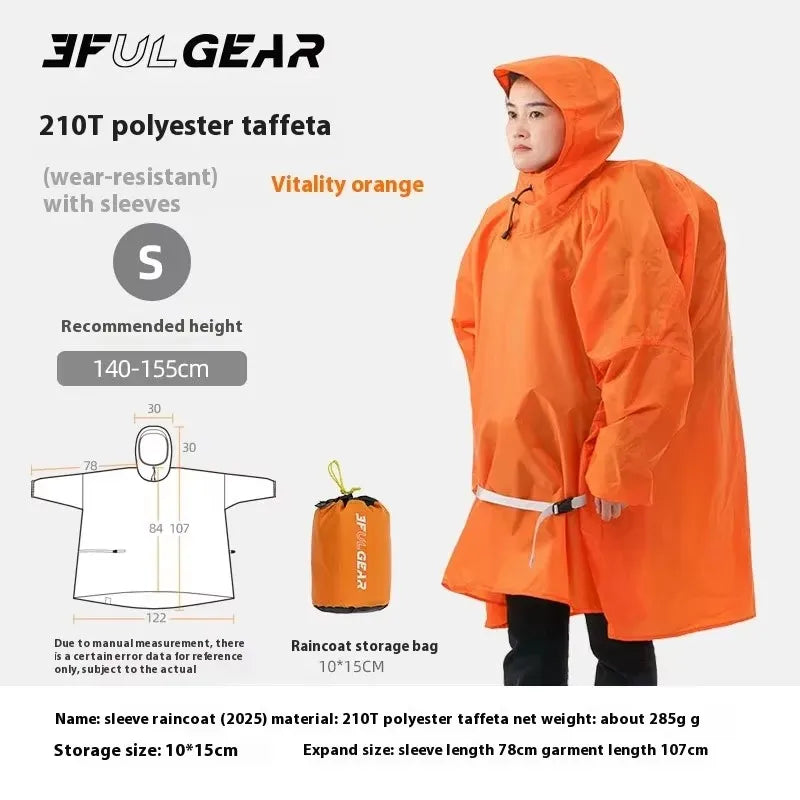3F UL GEAR Ultralight Women's Men's Rain Coat Jacket Outdoor Camping Hiking Trekking 15D Nylon Waterproof Raincoat Lightweight