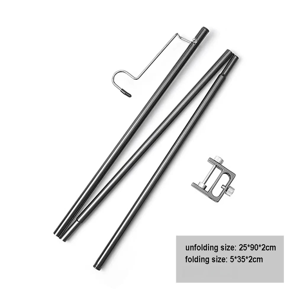 Outdoor Camping Hiking Aluminum Alloy Foldable Lamp Post Pole Portable Fishing Hanging Light Fixing Stand Holder Lantern Stand