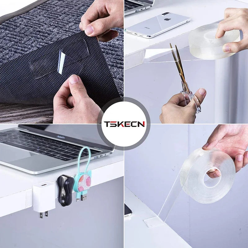 Nano Double-sided Adhesive Tape Durable Silicone Transparent Tape Waterproof Adhesive Sticky Wall Tapestry Bathroom Wall Posters