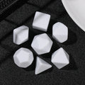7 Pcs Set of Black White Blank D20 D12 D10 D8 D6 D4 Polyhedral Dice Kit for Kids DIY Engrave Print for Party Board Game DND TRPG