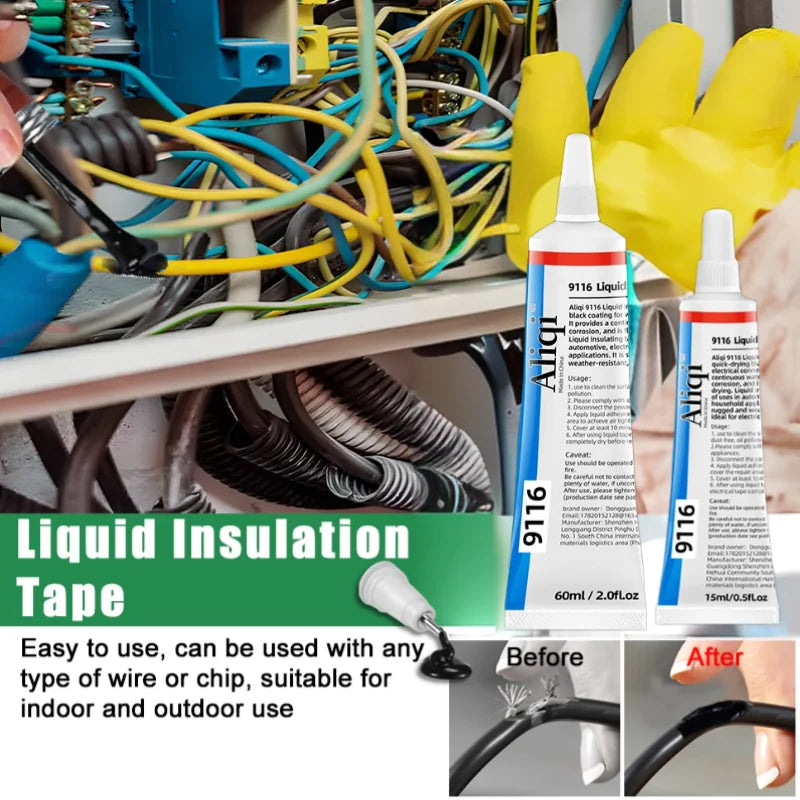 Liquid Electrical Tape 15/60ml Waterproof Insulation Paste Sealant Home Use Insulation Adhesives Fix Line Glue for Wires Cables