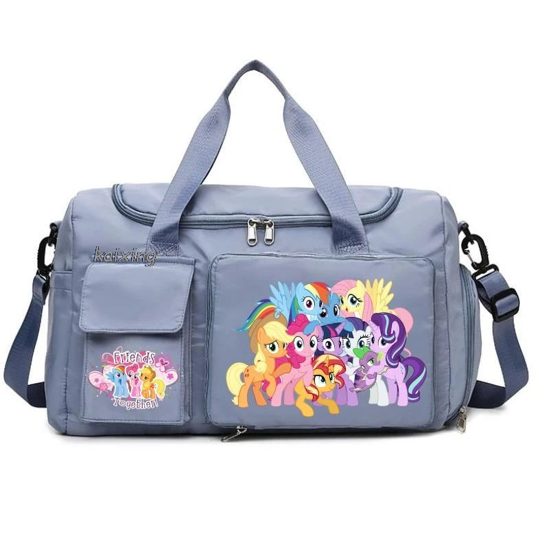 New My Little Pony Gym Bag Compartment Luggage Bag for Men Women Foldable Waterproof Lightweight Yoga Gym Sports Bag