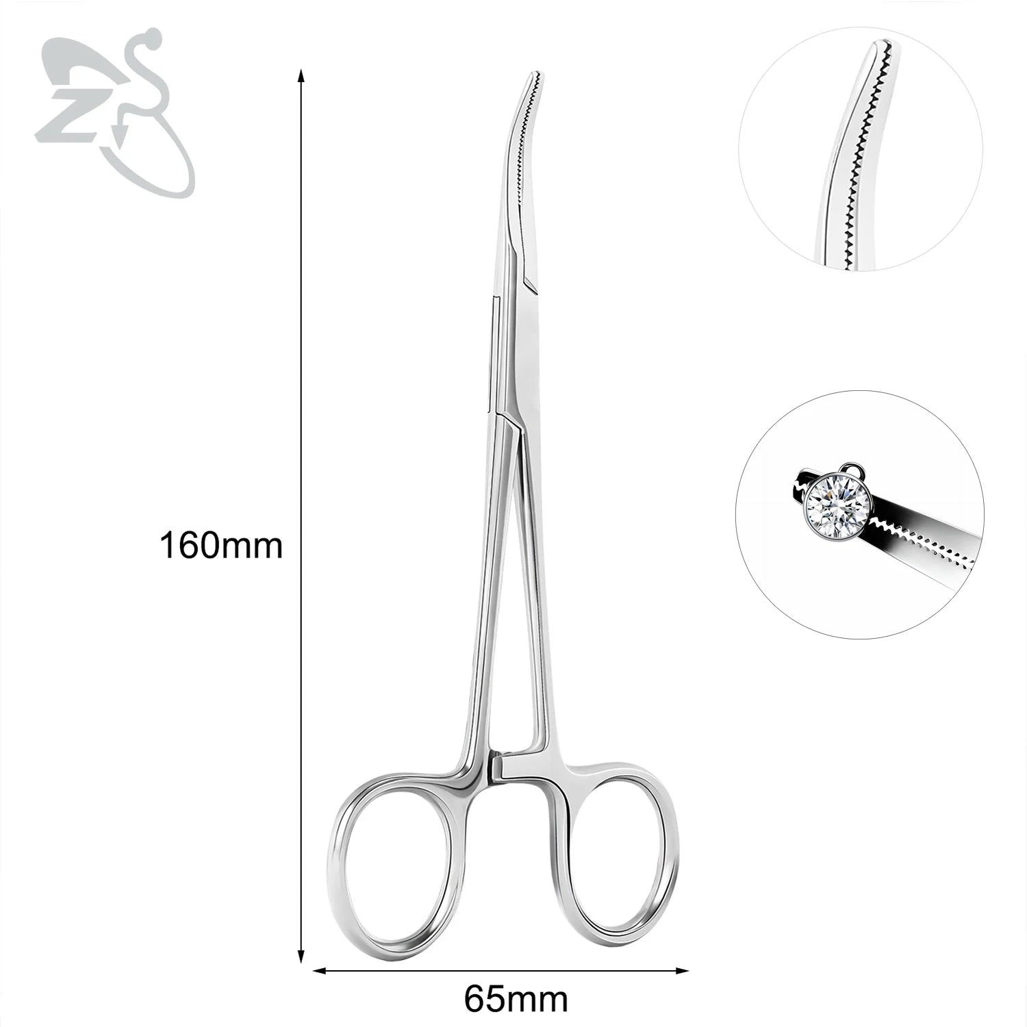 ZS 1PC Stainless Steel Piercing Clamp Slotted Locking Forcep Opening Piercing Plier Tool for Ear Lip Belly Navel Tongue Piercing