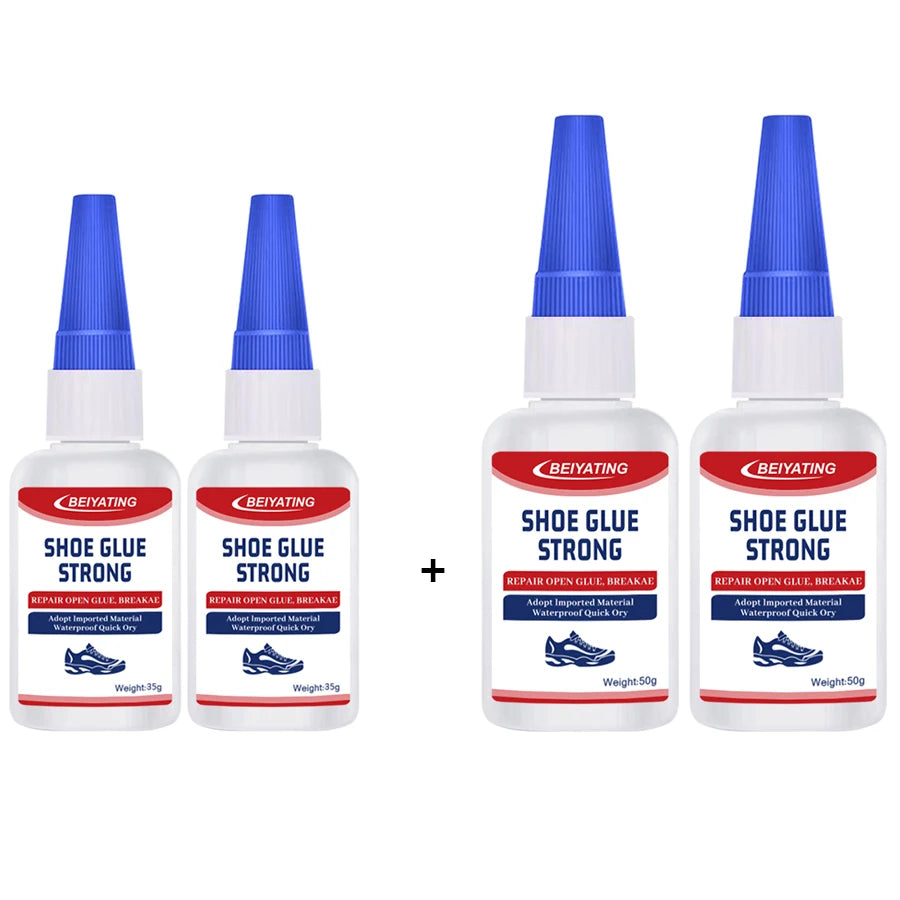 35-50g Super Strong Shoe Glue with Nozzle, Waterproof Fast Repair Adhesive for Sneakers Heels Leather, Professional Sole Repair