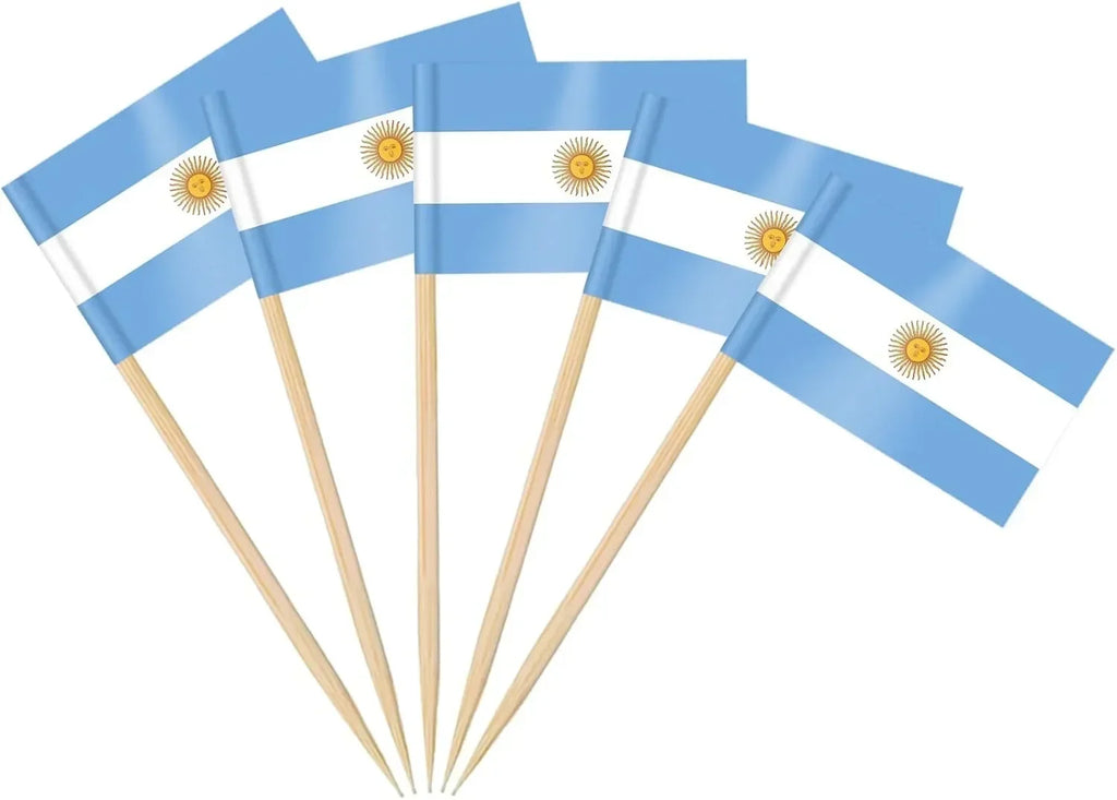 Brazil Flag Toothpick Flags Picks, 100Pcs Small Tiny Brazil Cupcake Toppers Stick Flags National Day, Birthday Party Decorations