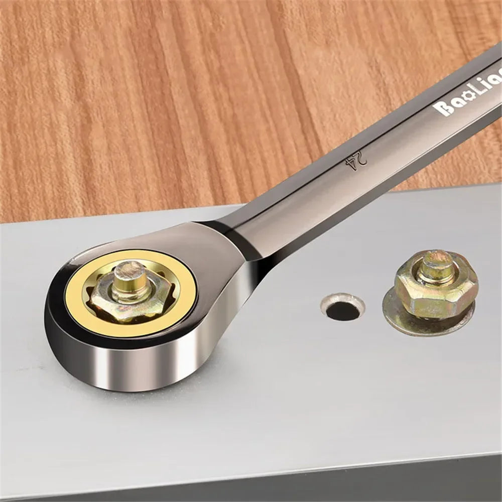 Automotive Repair Ratchet Wrench Quick and Labor-saving Industrial Grade Extended Opening Small Board Double End Tool Set