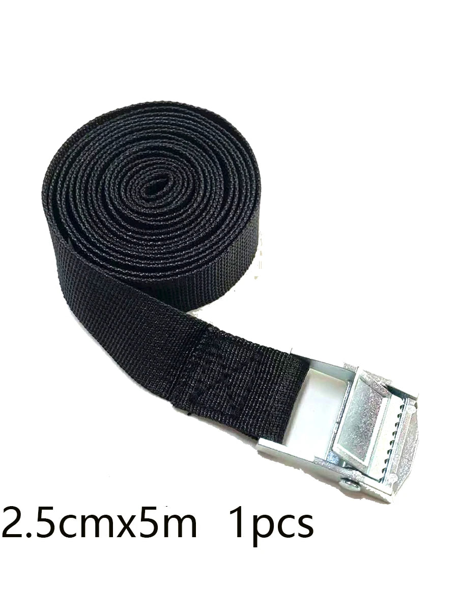 5M Strong Ratchet Belt Car Tension Rope Tie down Strap Luggage Bag Cargo Lashing Strap for Truck Motorcycle Bike Boat