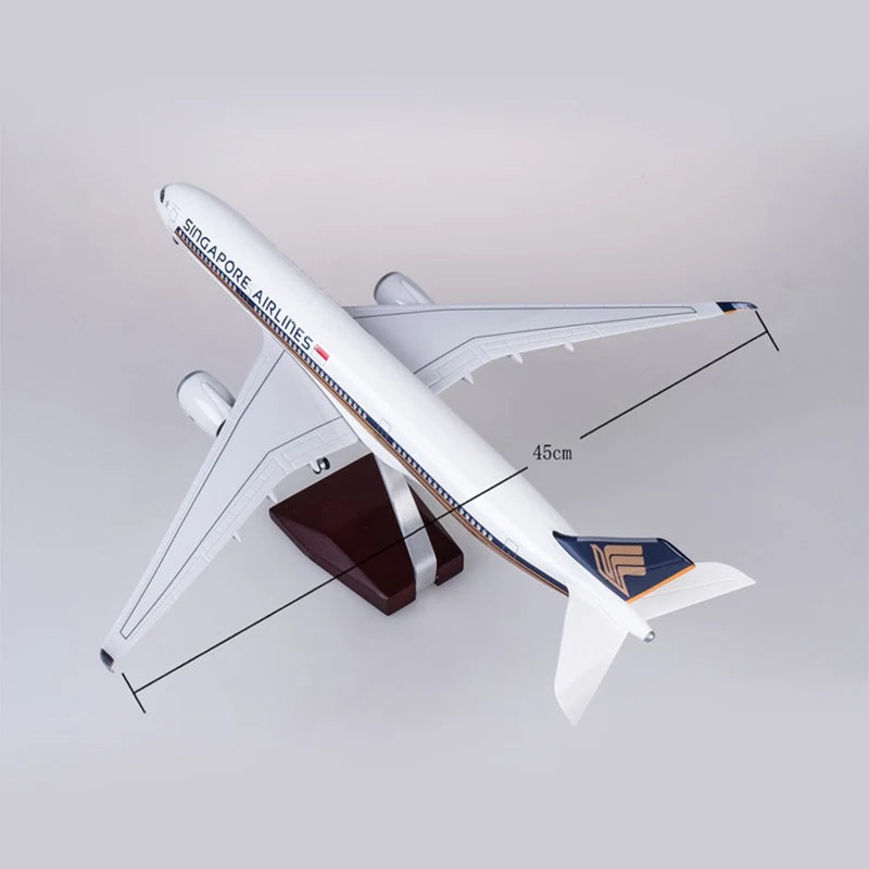 Airbus A350 Singapore Airways Diecast Resin Model 1/142 Scale 47CM with Lights And Wheels for Plane Collection Gifts