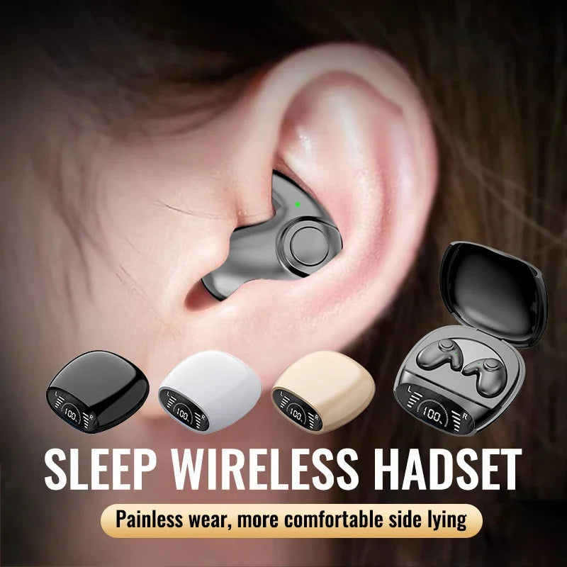 Lenovo Sleep Headphones Invisible Earbuds Noise Reduction TWS Wireless Headsets Sport Stereo Earphones Bluetooth 5.3 For iPhone
