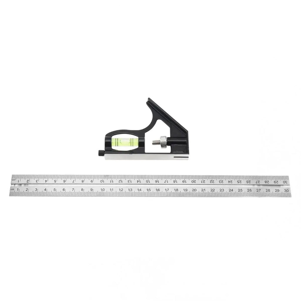 Square Ruler Set Kit 300mm/12inch Adjustable Engineers Combination Try None Right Angle Ruler With Bubble Level  Measuring Tools