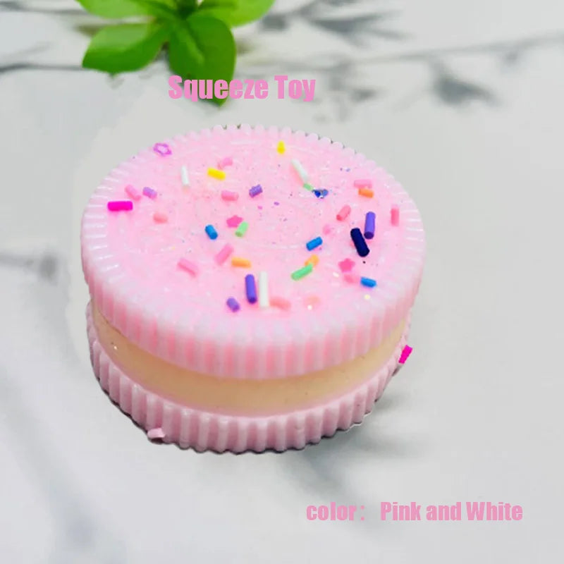 Simulation Biscuit Stress Relief Squishy Toy Creative Cookie Pinch Squeeze Toy Biscuit Anti-stress Fidget Toy for Adult