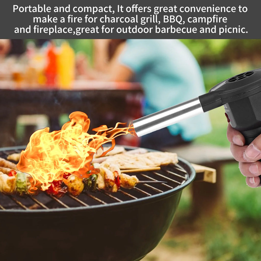 Portable Battery Powered BBQ Fan Air Blower for Outdoor Camping Picnic Charcoal Grill Barbecue