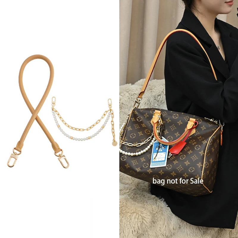 Cow Leather Vachetta Bag Strap For LV Speedy 20 25 30 Shoulder Straps Long Bags Belts Replacement Bag Accessories