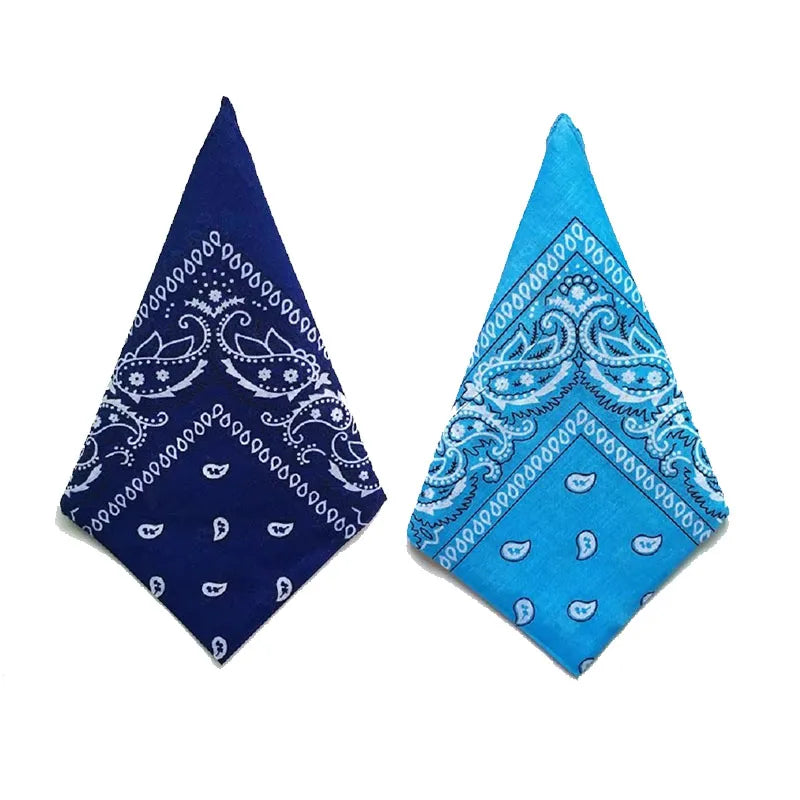 1/2PCS Fashion Hip Hop 100% Cotton Bandana Square Scarf 55cm*55cm Black Red Paisley Headband Printed For Women/Men/Boys/Girls