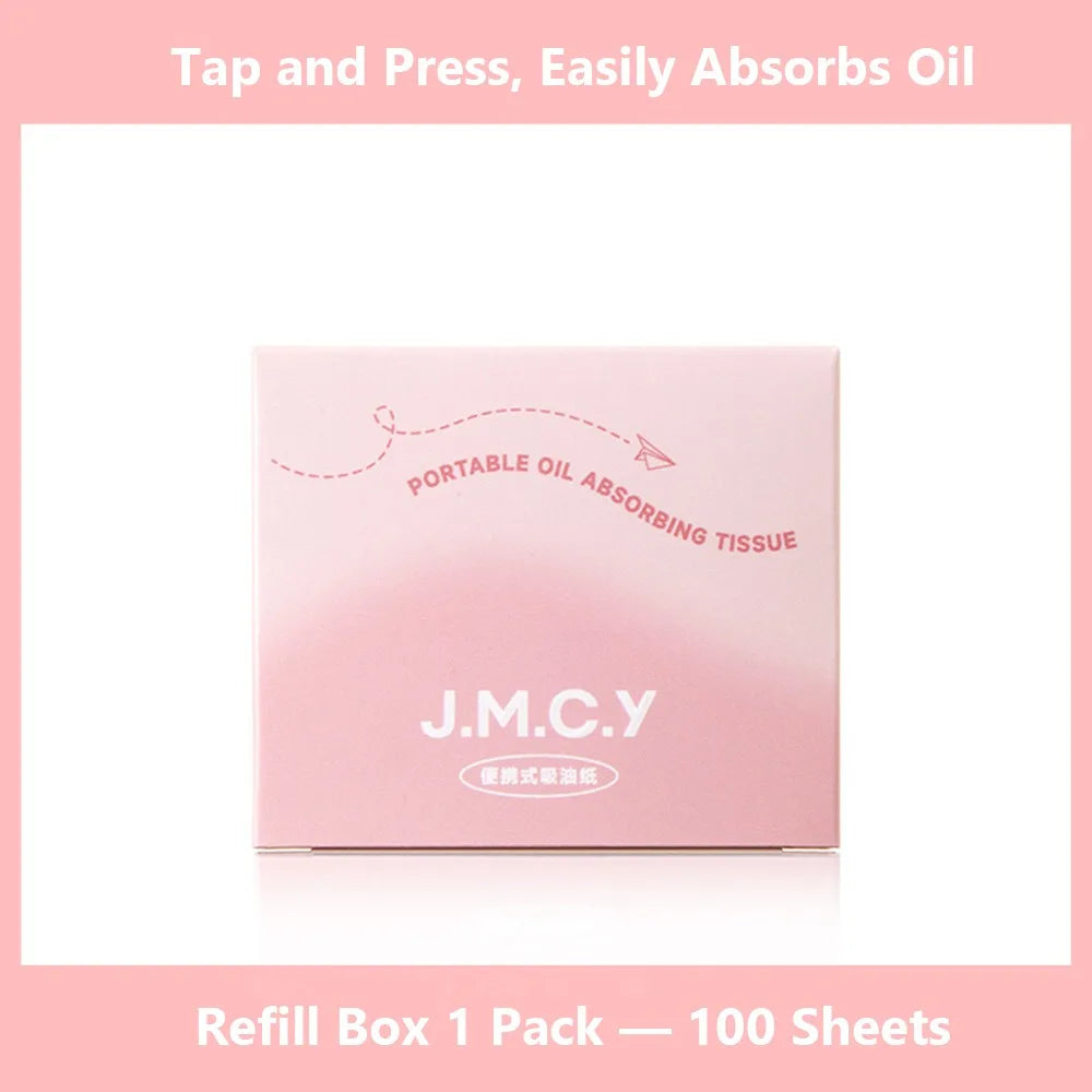 With Puff Oil Control Blotting Paper With Mirror Lightweight Face Shine Remover Compact 3-in-1 Blotting Paper for Summer Travel