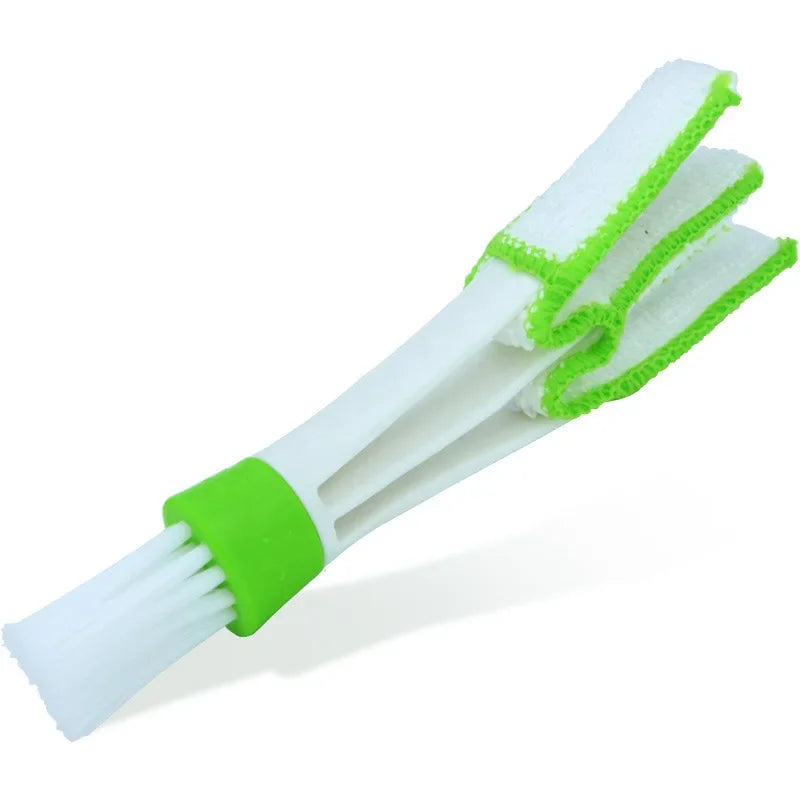 Car Wash Double Head Brushes Air Vent Cleaning Conditioner Grille Duster Wipe Auto Detailing Cleaner Car Interior Cleaning Tools