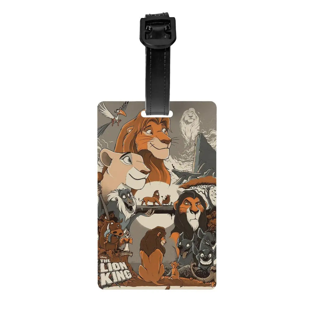 Custom Rafiki Luggage Tag With Name Card The Lion Cartoon K-Kings Privacy Cover ID Label for Travel Bag Suitcase