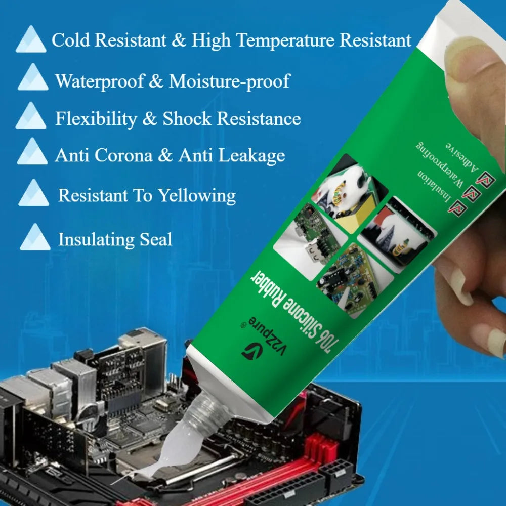 Silicone Industrial Adhesive 706RTV Silicone Rubber Translucent Electronic Waterproof Sealant Component Sealing Glue AntiLeakage