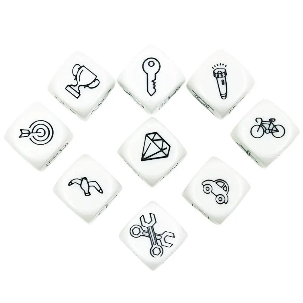 D6 Dice Set Telling Story Cube High Quality Acrylic 6 Sided Dice Funny Engraved Patterns For Games