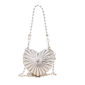 Luxury Designer Golden Silver Evening Bag Crossbody Shoulder Bags Handbag Mini Heart Pattern Clutch for Party Wedding