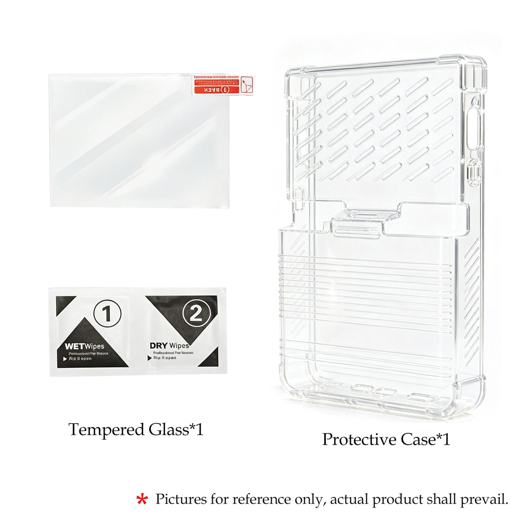Clear TPU Protective Cover Game storage bag Tempered Glass Non-slip Protective Case Shockproof for Trimui Brick PRO