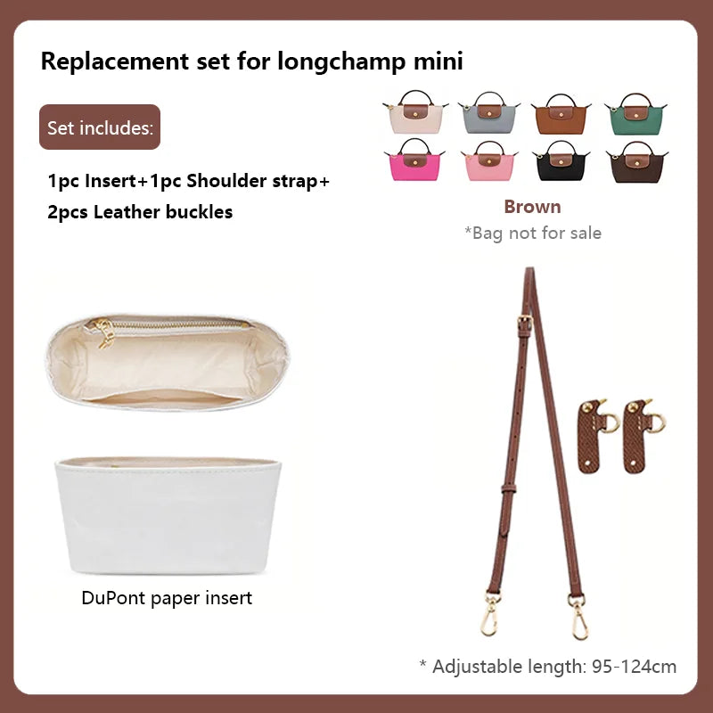 Leather Replacement Crossbody Bag Strap,Bag Shoulder Strap Fit for Longchamp Mini,Length-Adjustable Bag Strap,Bag Accessories