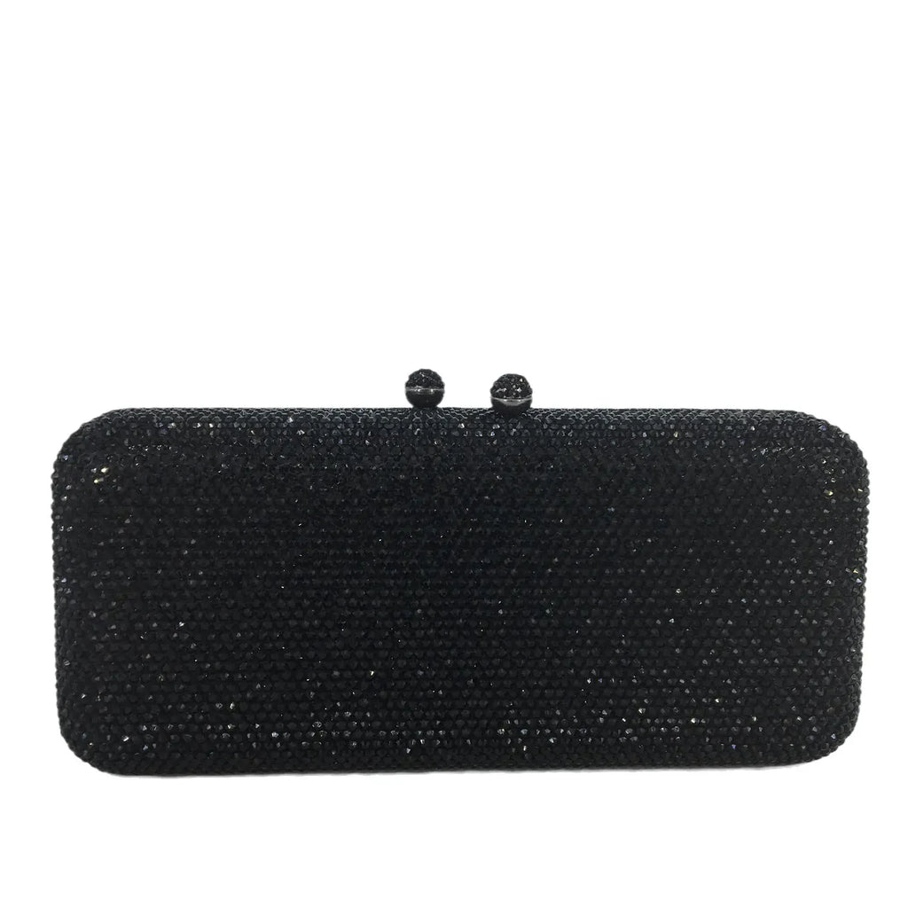 Boutique De FGG Women Brown Crystal Evening Bag Formal Party Dinner Rhinestone Handbags and Purses Bridal Diamond Clutch Purse