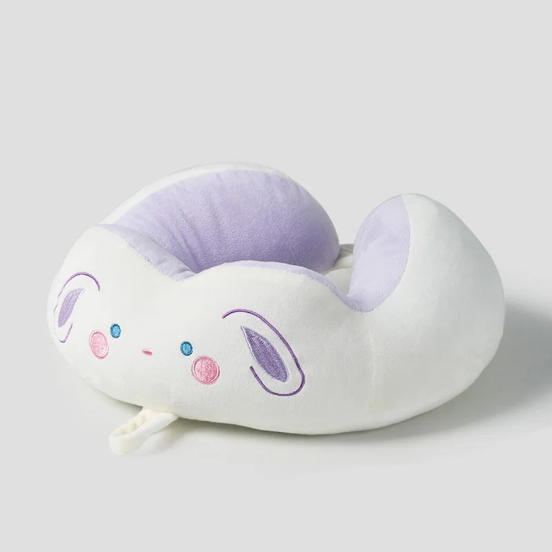 Wholesale Strawberry Bear Micro Fiber Soft Fluffy U Shape Pillow For Airplane Rest