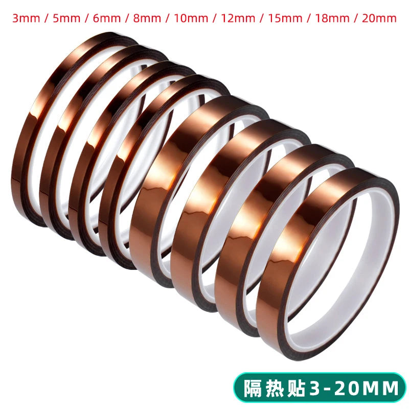 3-20mm Multi-Size Protective Film Heat Resistant Adhesive Tape for Watch Polishing High Temperature Masking Tape Watch Repair