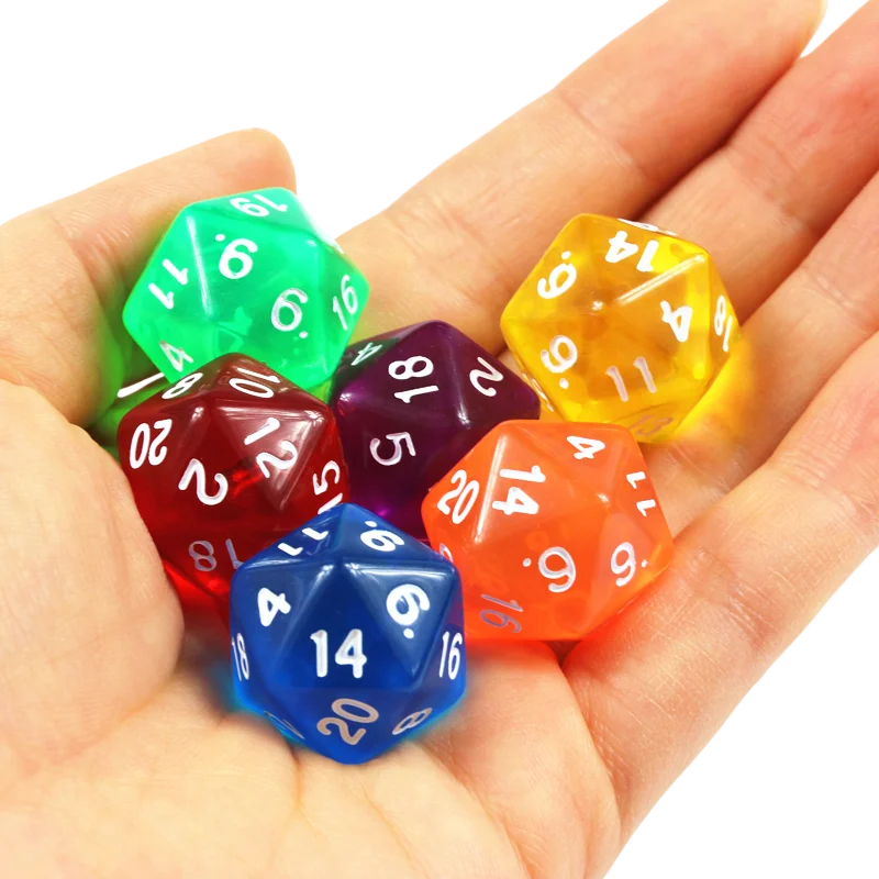 D20 Dice Set 10pcs/set Polyhedral 20 Sided Transparent Dice for Role Playing DND COC Entertainment Board Game