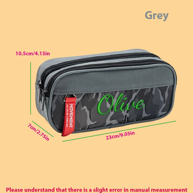 Customised Embroidery/Standard Style 2 Options, High-Quality Camouflage Pencil Case, Stylish Storage Box. Back-to-School Season,