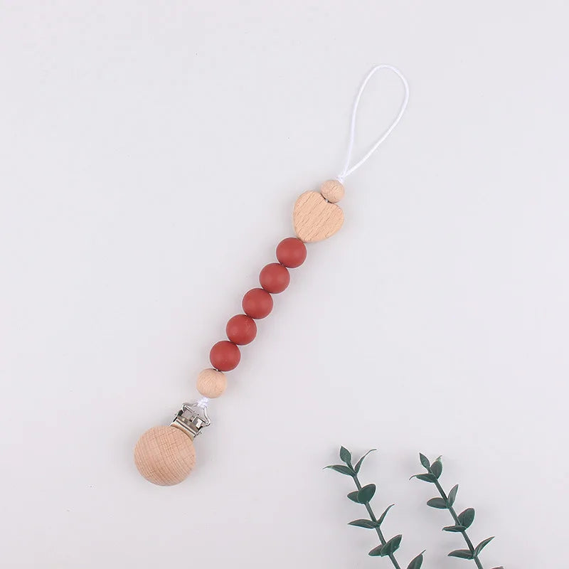 Beechwood  Pacifier Clip Baby Soothing Silicone Teether Pacifier Holder Anti-Drop Chain