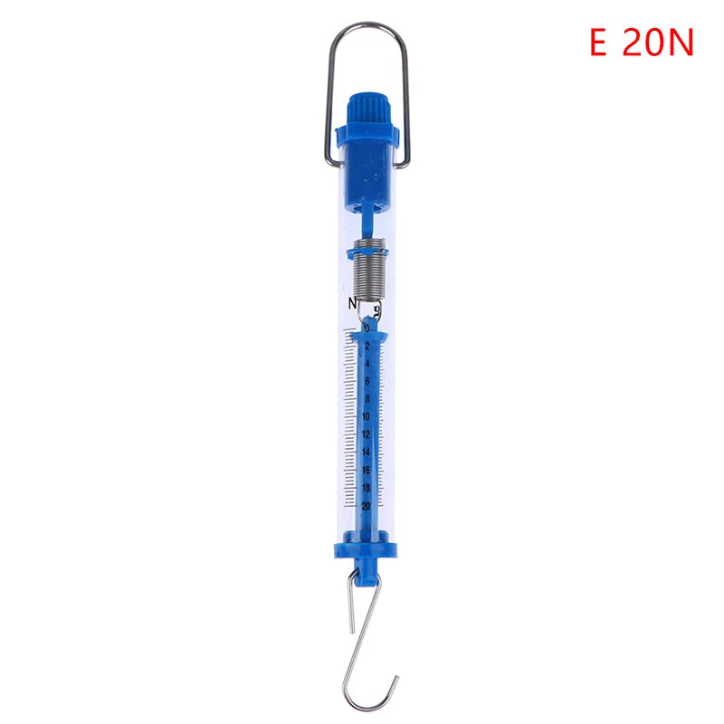 1PC Practical Newtons Spring Scale Tubular Dynamometer Plastic Transparent Body Easy Hanging For Classroom