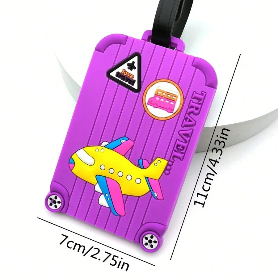 Soft PVC Luggage Tags Plane Pattern Cute Luggage Tag Creative Suitcase Tag Cartoon Boarding Passes Airplane Travel Accessories