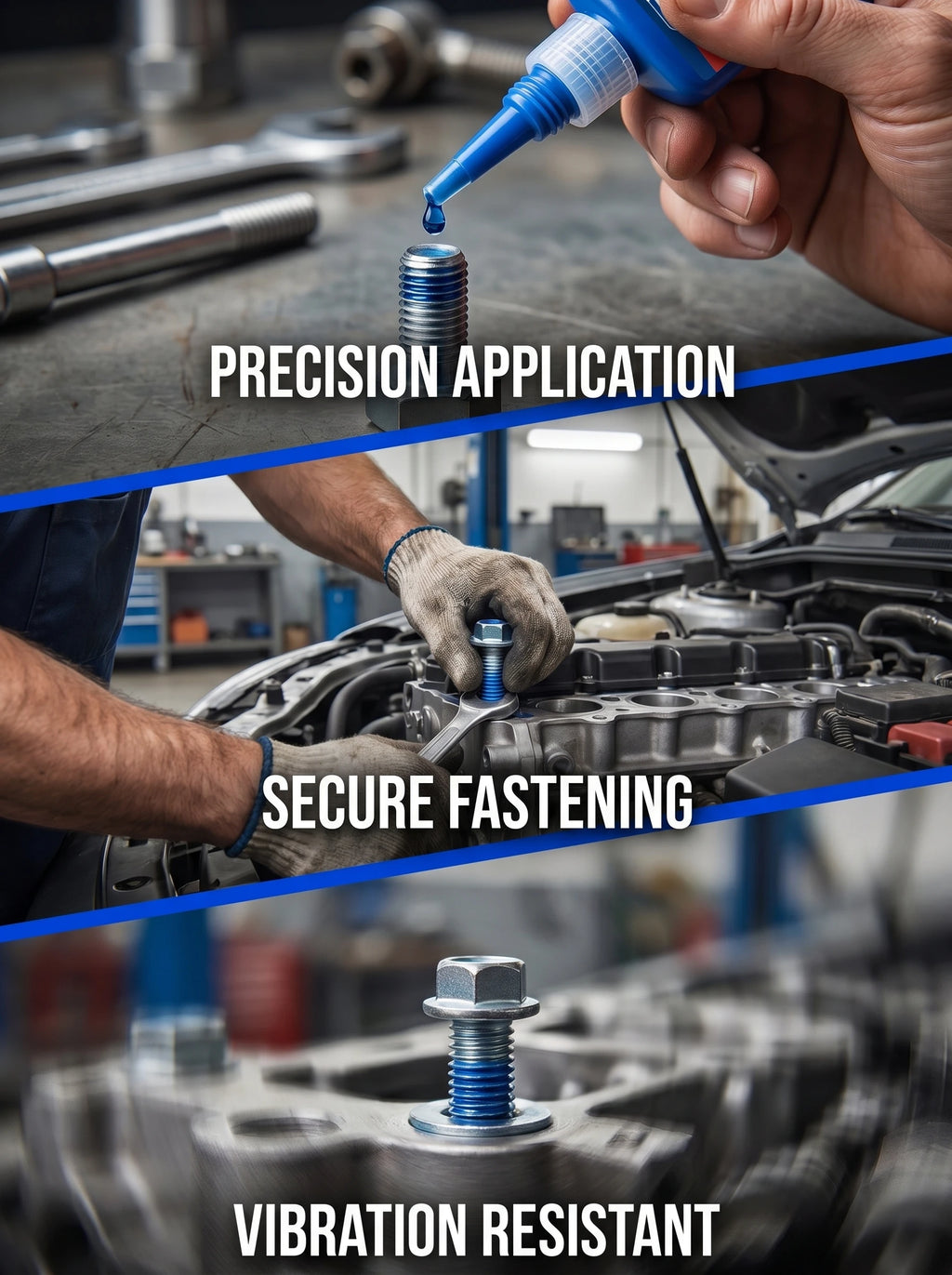 1–3 Pieces of 50ml Anaerobic Adhesive, Medium Strength, Quick-Drying Threadlocker, Oil and Water Resistant, Heat Resistant. Suitable for Metal Bolts, Nuts, and Screws