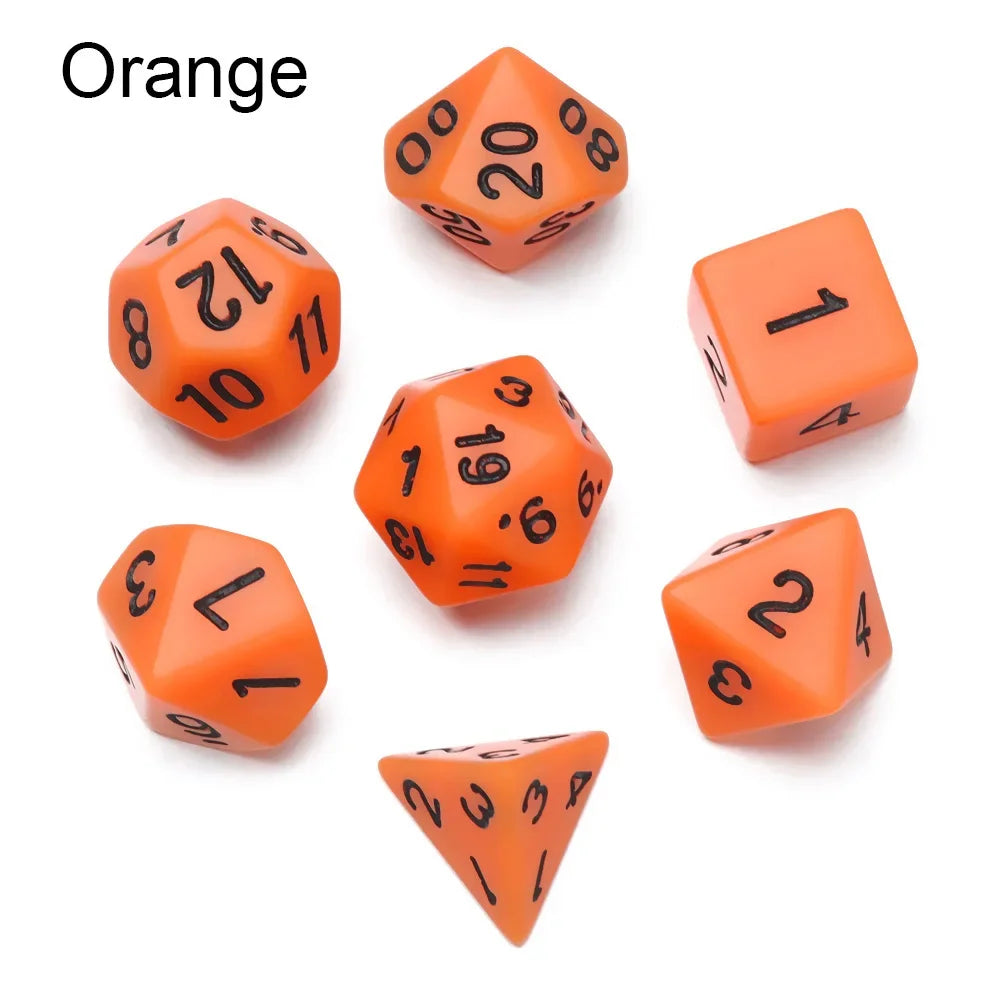 7Pcs/Set Polyhedral Black Dice Set Game Dice For TRPG DND Accessories Polyhedral Dice For Board Card Game Math Games