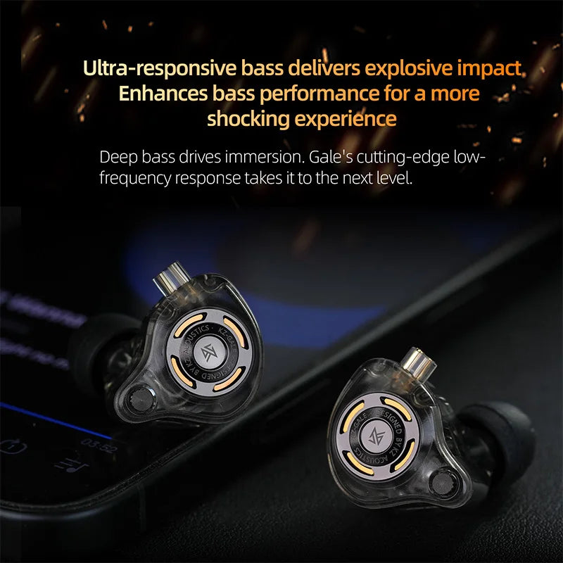 KZ Gale In-Ear Gaming Earphones E-sports Bass Metal Earbuds for Video Game Stage Live Sound Headphones