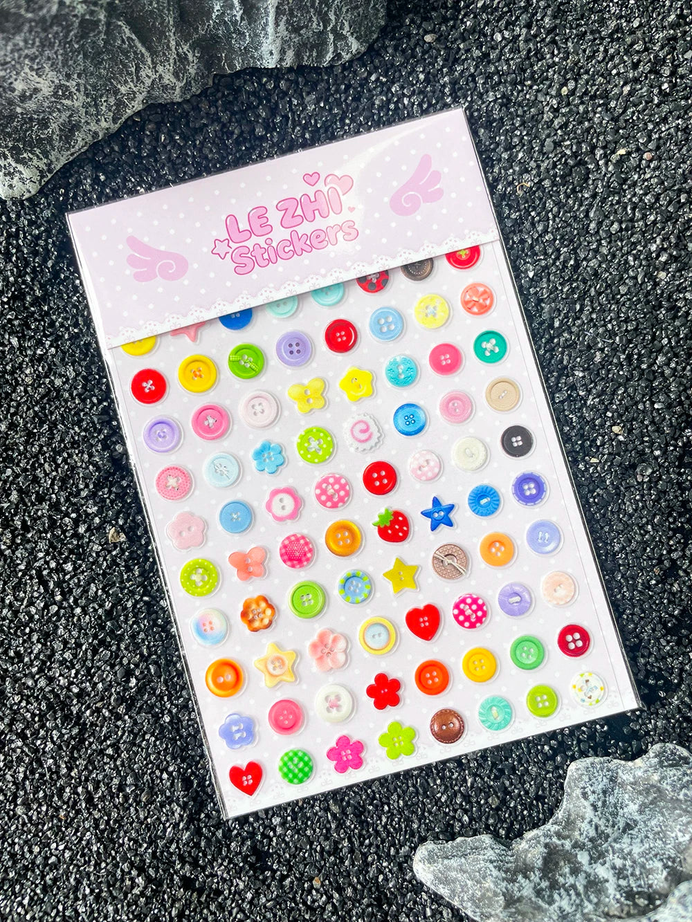 Kawaii Mini Cute Retro Sweet Button Design Nail Art Sticker Ultra-Thin Self-Adhesive Slider Diy Luggage Tags Stickers