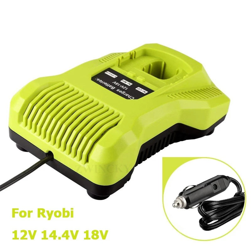 For Ryobi 12V 14.4V 18V Battery Charger Vehicle/Car Charger Cigarette Lighter Plug Portable Lithium or NiCad Battery Charger