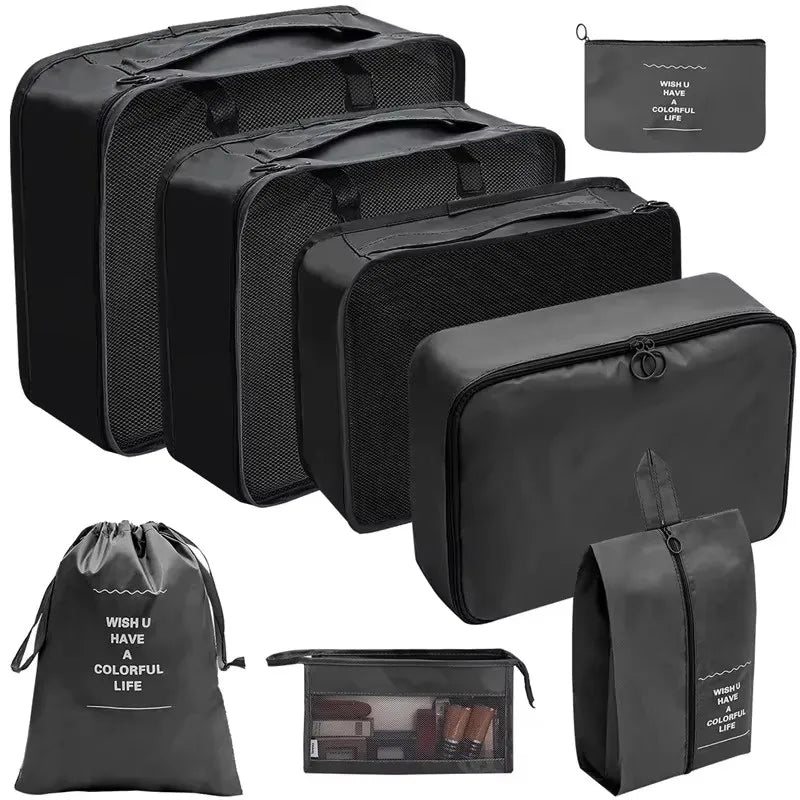 7/8/9/10/11 Pcs Set Travel Organizer Storage Bags Suitcase Packing Cubes Set Cases Portable Luggage Clothes Shoe Tidy Pouch