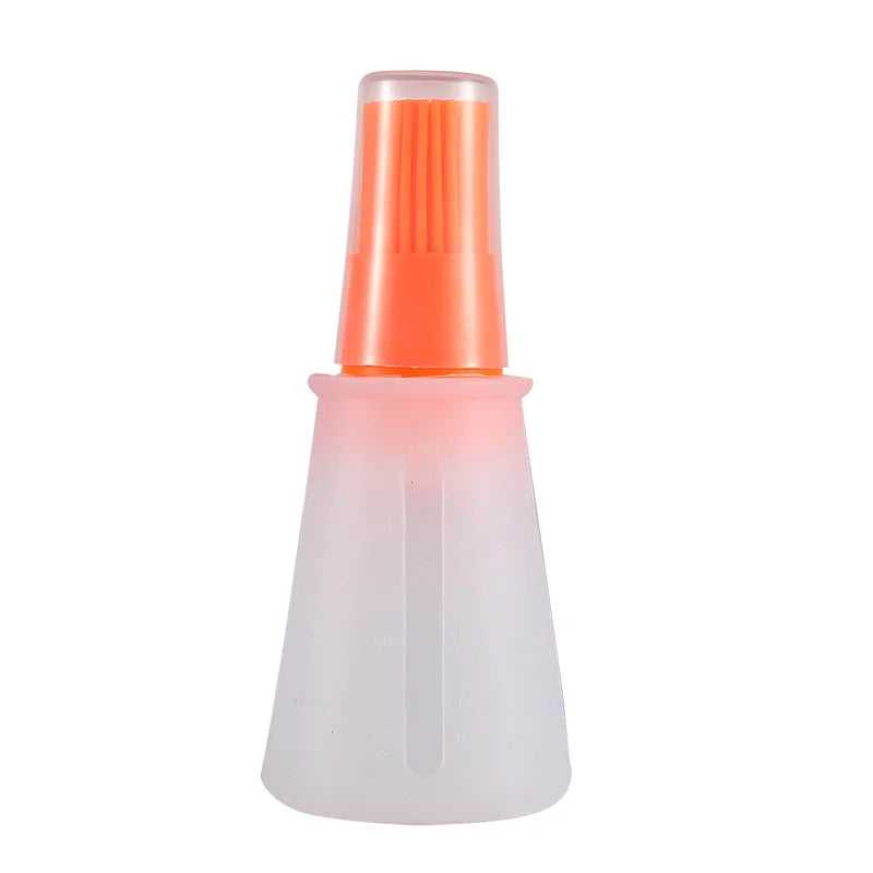 1 Pcs Portable Silicone Oil Bottle with Brush Grill Oil Brushes Liquid Oil Pastry Kitchen Baking BBQ Tool Kitchen Tools for BBQ