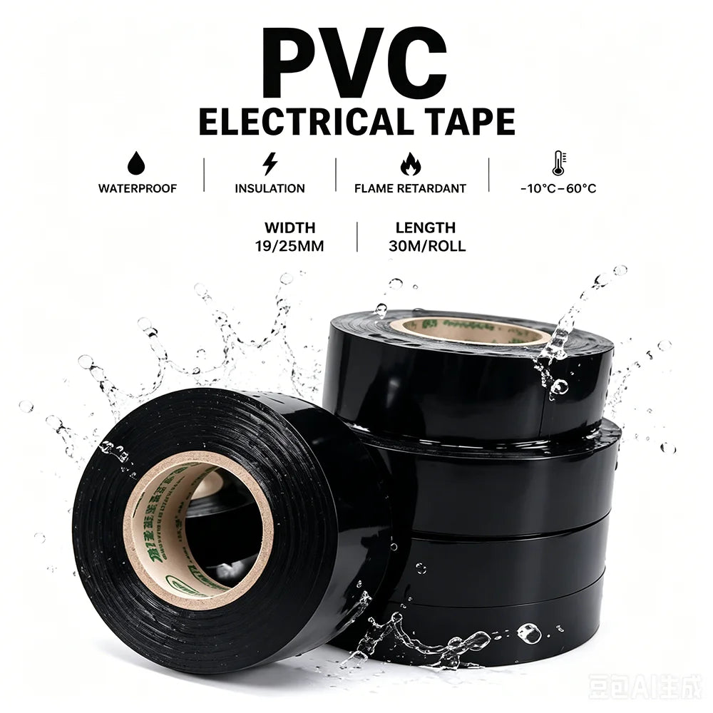 5/3 rolls PVC Tape Width 19/25MMx30M Insulation/Strong Adhesive/Waterproof/Automotive Wire Harness Wrapping Tape