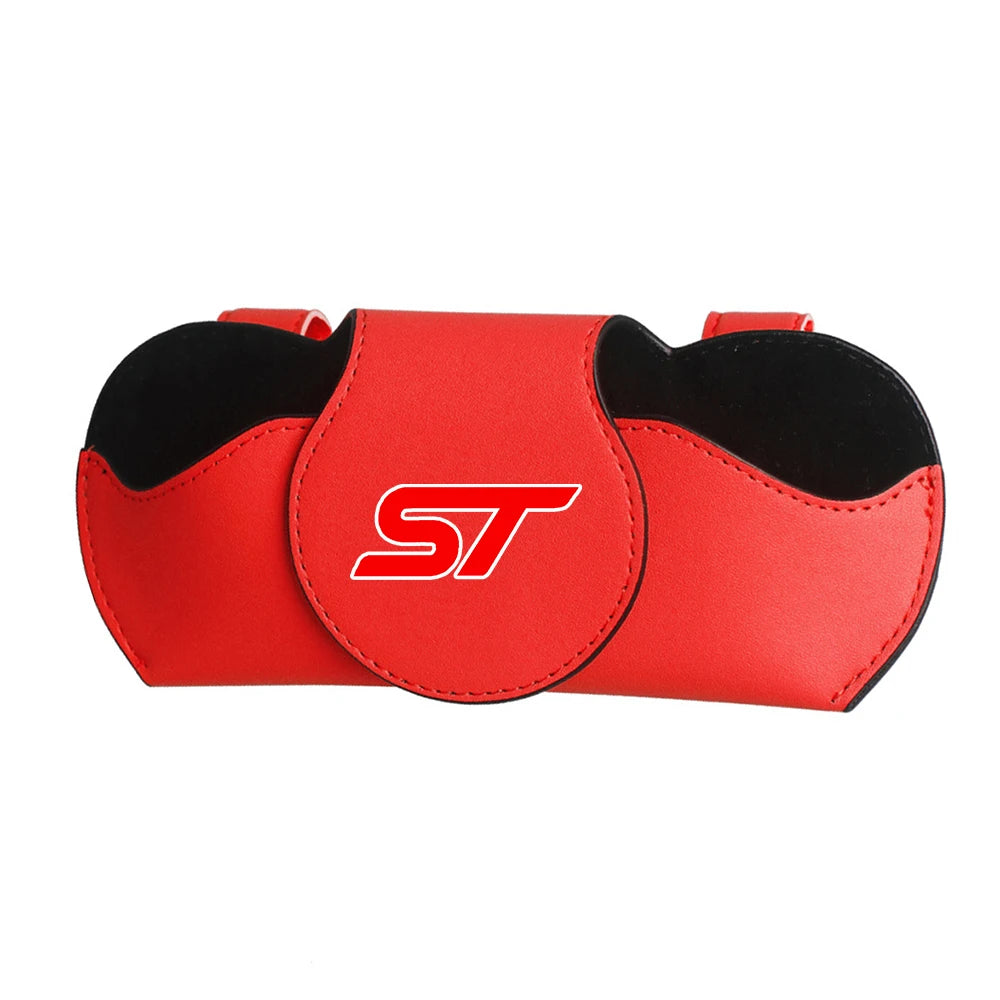 Car Sunglasses Holder Case Sun Visor Glasses Box Clip Eyeglasses Storage for Ford ST Focus Kuga MK3 MK4 Puma Fiesta ST