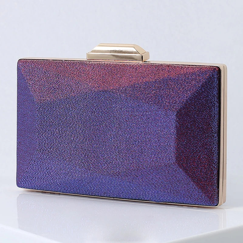 Purple Handbags for Woman Brand Luxury Clutch Evening Wedding Party Crossbody Shoulder Bag and Small Messenger Purse Summer