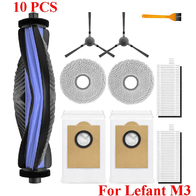 Accessories For ( Lefant M3 / M3 MAX / M3L ) HEPA Filters Robot Vacuum Cleaner Main Side Brush Mop Cloth Pads Dust Bags