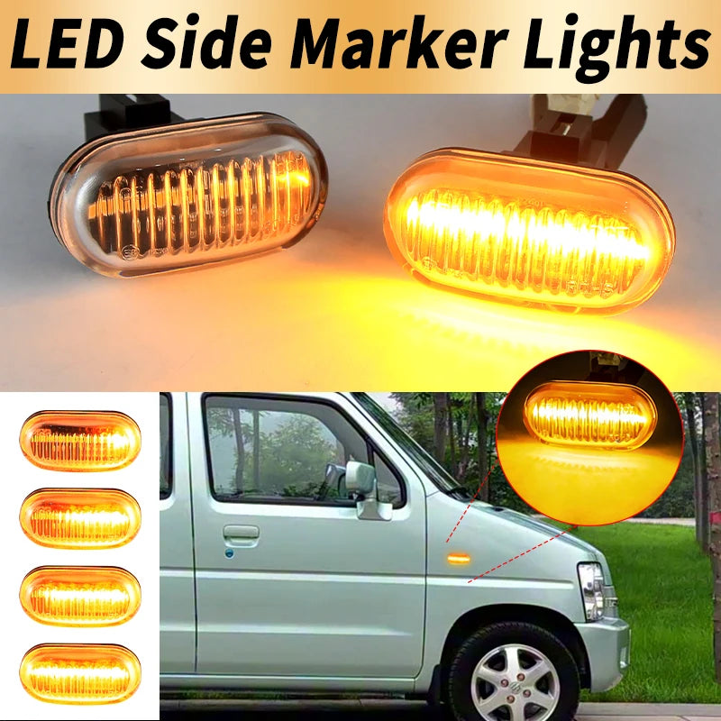2PCS LED Side Marker Turn Signal Lights Canbus For Suzuki Grand Vitara XL-7 04- Ignis 00-03 Jimny 98- Wagon R+ 97- For Subaru