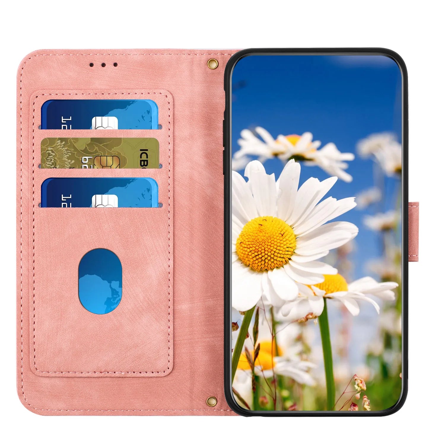 Luxury Flower Pattern Magnetic Flip Leather Case for Galaxy S25 Ultra S20 FE S21 S22 S23 S24 S25 Plus S25 Edge Slim Wallet Case