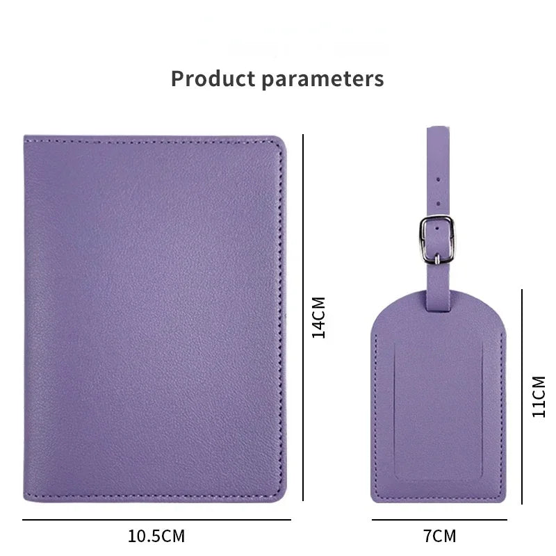 Travel PU Passport Cover Luggage Tags Wedding  Party Bussiness Gift Ticket Holder Passport Holder Case Travel Accessories Set