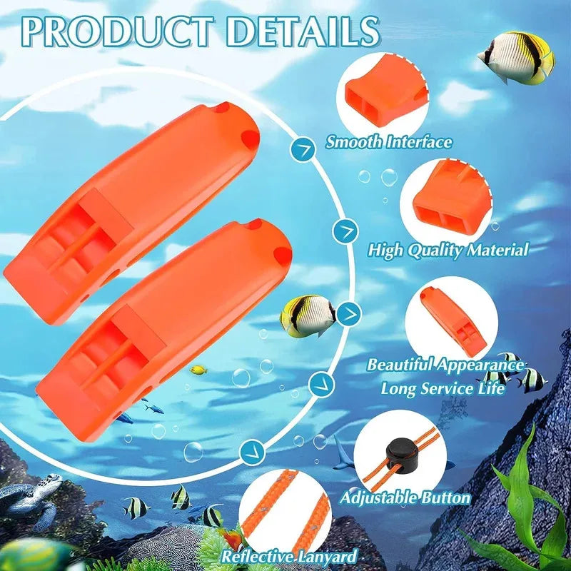 1PC Emergency Whistles with Lanyard Safety Whistles for Kayak Life Jackets Lifeboats Fishing Boats Camping Hiking Hunting